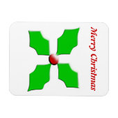 Merry Christrmas Holly Customizable Premium Magnet (Horizontal)