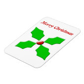 Merry Christrmas Holly Customizable Premium Magnet (Linke Seite)