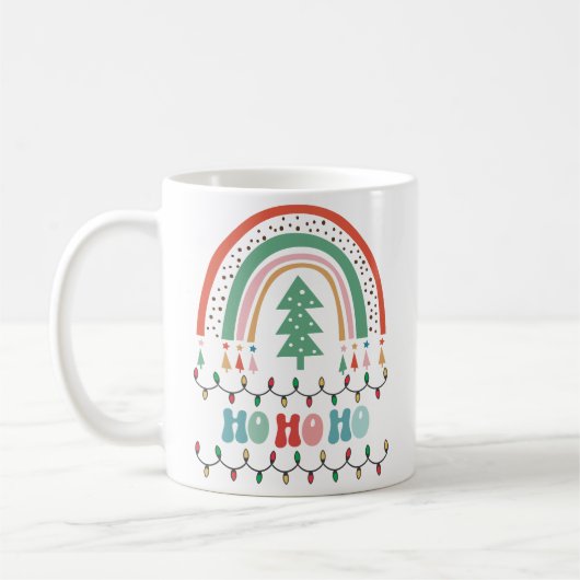 Merry chritmas hospho Regenbogenkaffee Tasse (Links)