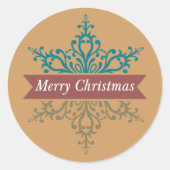 Merry Chritsmas Snowflake Holiday Stickers (Vorderseite)