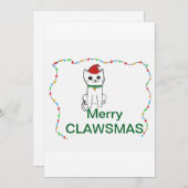 Merry CLAWSMAS Feiertagskarte (Vorne/Hinten)