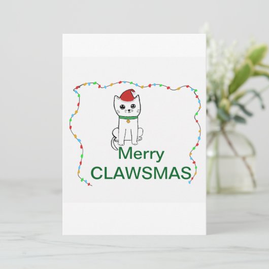 Merry CLAWSMAS Feiertagskarte (Stehend Vorderseite)
