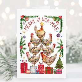 Merry Cluck-Mas Chicken Lover Weihnachtskarte Feiertagskarte