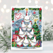 Merry Cluck-Mas Chickens Weihnachtskarte Feiertagskarte