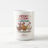 Merry Cluckin Christmas Chickens Personalized Kaffeetasse (Mittel)
