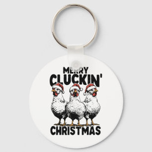 Merry Cluckin Christmas Funny Chicken Lover Santa Schlüsselanhänger