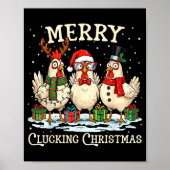 Merry Clucking Christmas Chicken Farm Animal Xmas Poster (Vorne)