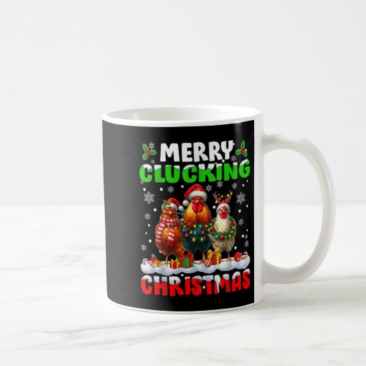 Merry Clucking Christmas Funny Chicken Santa Hat X Kaffeetasse (Rechts)