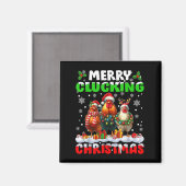 Merry Clucking Christmas Funny Chicken Santa Hat X Magnet (Vorderseite/Rückseite)