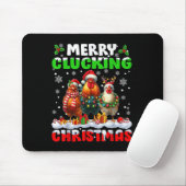 Merry Clucking Christmas Funny Chicken Santa Hat X Mousepad (Mit Mouse)