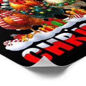 Merry Clucking Christmas Funny Chicken Santa Hat X Poster (Ecke)