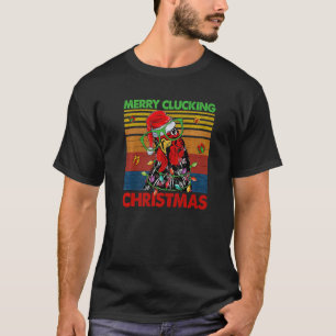Merry Clucking Christmas Santa Chicken Hen T-Shirt