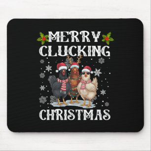 Merry Clucking Weihnachts Funny Chicken Weihnachts Mousepad