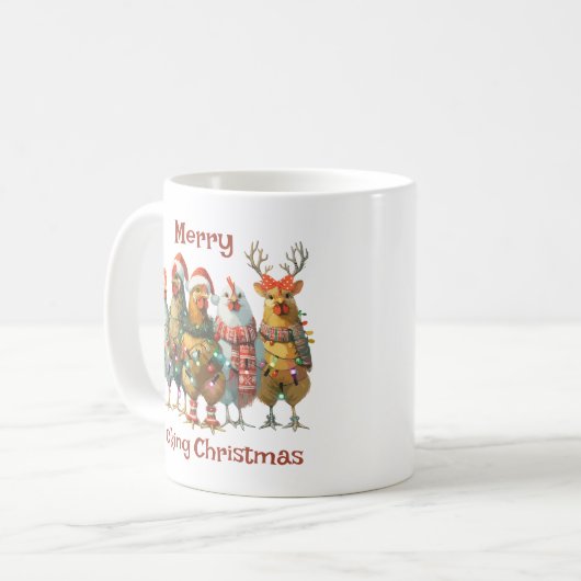 Merry Clucking Weihnachtsgebäck Kaffeetasse (Vorderseite Links)