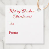 Merry Cluckin's Weihnachten | Funny Chicken Geschenkanhänger (Rückseite)