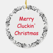 Merry Cluckin's Weihnachten Keramik Ornament (Hinten)