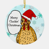 Merry Cluckins Weihnachtsgebäck Keramik Ornament (Vorne)