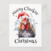 Merry Cluckins Weihnachtshähnchen Postkarte (Vorderseite)