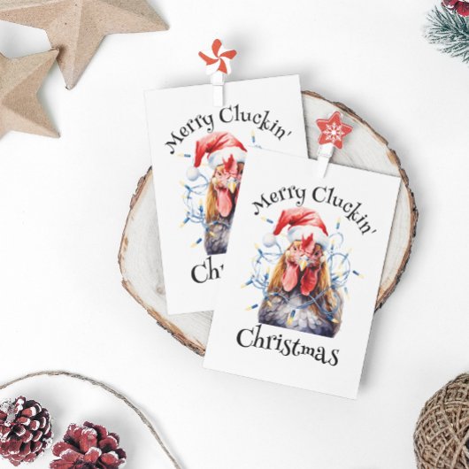 Merry Cluckins Weihnachtshähnchen Postkarte