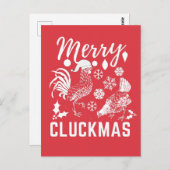 Merry Cluckmas Chicken Lover Ferienkarte Postkarte (Vorne/Hinten)