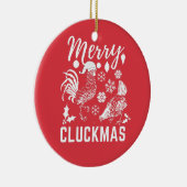 Merry Cluckmas Chicken Lover Keramik Ornament (Rechts)