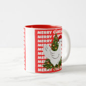Merry CLUCKMAS coffee mug Zweifarbige Tasse (VorderseiteRechts)