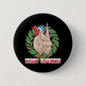 Merry Cluckmas - Weihnachtsgebäck Button (Vorderseite)