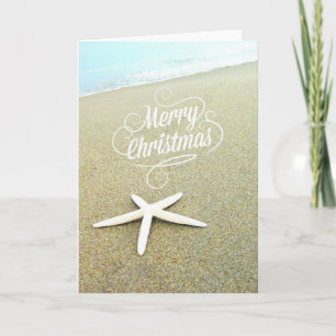 Merry Coastal Beach Weihnachtsstar Card Feiertagskarte