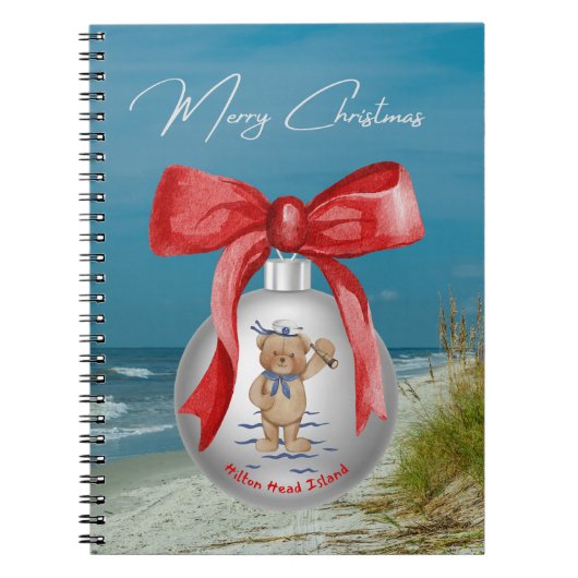 Merry Coastal Christmas Hilton Head Island Beach Notizblock (Vorderseite)