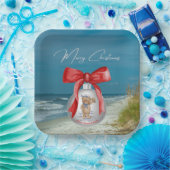 Merry Coastal Christmas Hilton Head Island Beach Pappteller (Party)