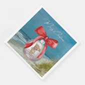 Merry Coastal Christmas Hilton Head Island Beach Serviette (Ecke)