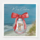 Merry Coastal Christmas Hilton Head Island Beach Serviette (Vorderseite)