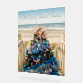 Merry Coastal Christmas Tropical Beach HolidayTree Acrylschild (Winkel)