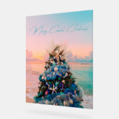 Merry Coastal Christmas Tropical Beach HolidayTree Acrylschild (Winkel)