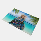 Merry Coastal Christmas Tropical Beach HolidayTree Fußmatte (Schrägansicht)