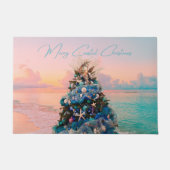Merry Coastal Christmas Tropical Beach HolidayTree Fußmatte (Vorderseite)