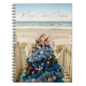 Merry Coastal Christmas Tropical Beach HolidayTree Notizblock (Vorderseite)
