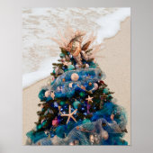 Merry Coastal Christmas Tropical Beach HolidayTree Poster (Vorne)