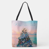 Merry Coastal Christmas Tropical Beach HolidayTree Tasche (Rückseite)