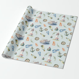 Merry Coastal Christmas Wrapping Paper Geschenkpapier
