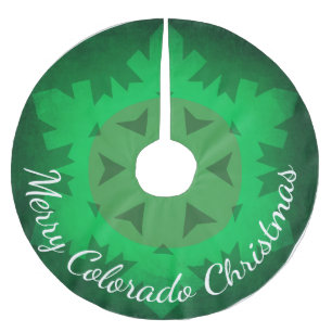 Merry Colorado Weihnachts-Schneeflocke Polyester Weihnachtsbaumdecke