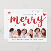 Merry Confetti Christmas Card Feiertagspostkarte (Vorne/Hinten)