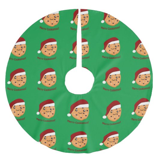 Merry Cookiemas Weihnachtskeks Polyester Weihnachtsbaumdecke (Vorderseite)