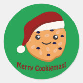 Merry Cookiemas Weihnachtskeks Runder Aufkleber (Vorderseite)
