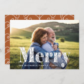 Merry Coral Wirbel Foto Weihnachten (Vorne/Hinten)