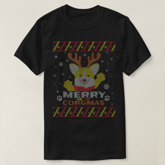 Merry Corgmas Corgi Ugly Christmas Sweater  T-Shirt (Design vorne)