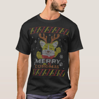 Merry Corgmas Corgi Ugly Christmas Sweater  T-Shirt
