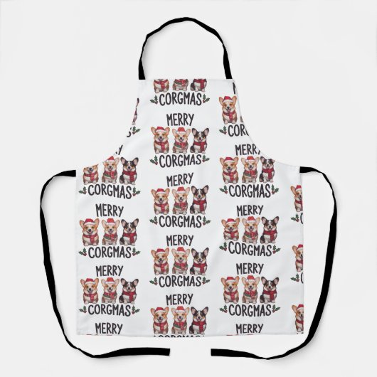 Merry Corgmas Santa Hat Christmas Corgi Dog Mom Schürze (Vorderseite)