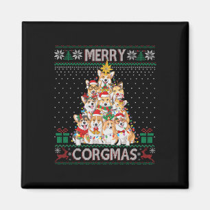 Merry Corgmas Ugly Sweater Funny Corgi Christmas T Magnet