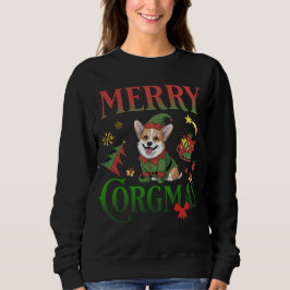 Merry Corgmas Weihnachten Corgi Dog Elf Niedliches Sweatshirt